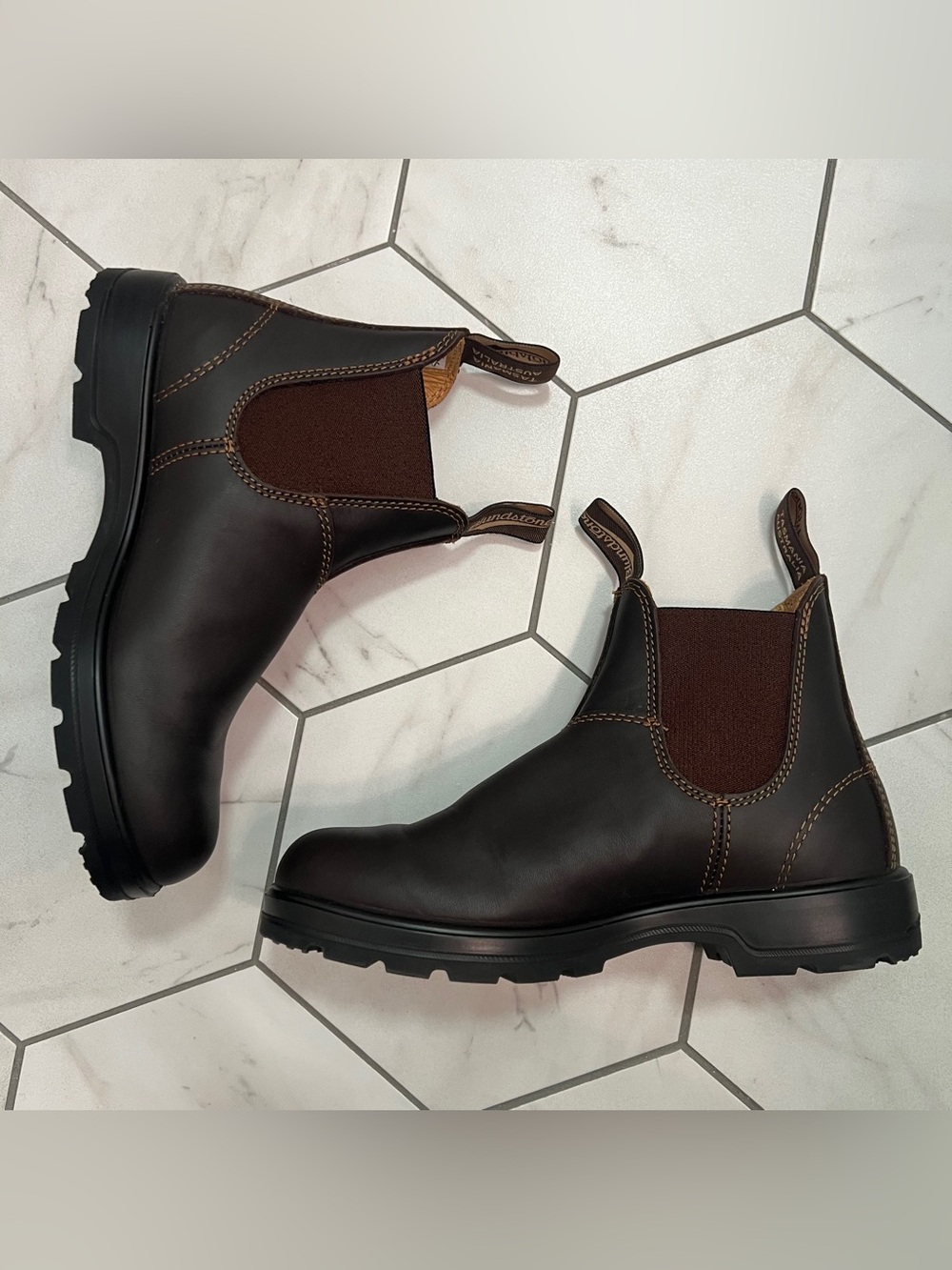 Blundstone 550 Walnut Brown Premium Leather Chelsea Boots Size 8.5 Womens - Picture 6 of 11